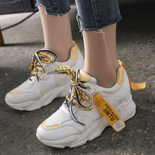 Sooneeya-Zapatillas de deporte de malla sintética para Mujer, zapatos deportivos transpirables con doble cordón, con aumento de altura, baratas, 2019 2024 - compra barato