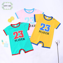 Ropa de verano para bebés, monos para recién nacidos con estampado de números, mono de manga corta, peleles de baloncesto, DLY457 2024 - compra barato