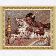 animals leopard palettes shadows 3d diy rhinestone 0084R - Round Diamond embroidery cross stitch diamond mosaic painting 2024 - buy cheap