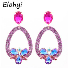 ELOHYI Big Dorp Oorbellen Earrings For Woman Crystal Stone Pendientes Resin Aretes Long Brinco Ear Accessories Big Earring 2024 - buy cheap