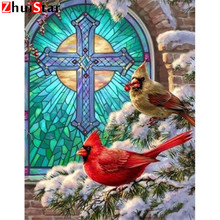 Pintura de diamante punto de cruz imagen de Animal de diamantes de imitación arte de pared pájaro en mosaico de diamante regalo de Navidad decoración del hogar invierno XY1 2024 - compra barato