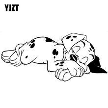 YJZT-pegatinas de vinilo de dibujos animados para coche, calcomanías de vinilo de 15CM x 6,8 CM de dálmatas para niños y bebés, C10-00214 negro/plateado 2024 - compra barato