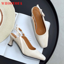  Summer Brand New Beige Black Women Casual Sandals High Heels Lady Slingback Shoes WS198 Plus Big Small Size 10 28 43 46 2024 - buy cheap