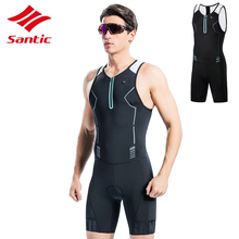 Santic-pantalones cortos con tirantes para ciclismo, Mono para triatlón, primavera y verano 2024 - compra barato