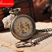 Механические карманные часы-скелетоны в стиле стимпанк, мужские наручные часы на цепочке, подарок в стиле милитари, роскошный Римский циферблат, крутые часы-брелок 2024 - купить недорого