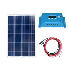 Kit Panel Solar 100w 12v Batterie Solaire Solar Charge Controller 12v/24v 10A PWM LCD Marine Yachts Boats Caravan Car Camp 2024 - buy cheap