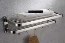 Bathroom Stainless Steel Towel Rack Bathroom Pendant can 90 Degree Rotation Folding double towel bar SM098 2024 - buy cheap