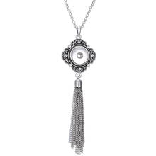 Women's Vintage tassel 18mm snap button necklace boho bohemian necklaces & pendants DIY Jewelry for men 2024 - buy cheap