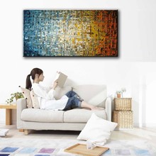 new 100% HandPainted Modern Abstract Oil Painting handmde vertical Textured painting Wall Decorative Picture for living room 2024 - buy cheap