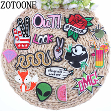 ZOTOONE Alien White Cat Rose Panda Snake Hand Spider Patch Cartoon Iron On Cheap Embroidered  Patches For Clothes Anime Badges A 2024 - buy cheap