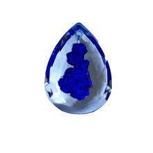 Piezas de candelabro de cristal azul oscuro, 50mm, 100 unids/lote, Rosa tallada en el interior, atrapasueños, para regalo artesanal 2024 - compra barato