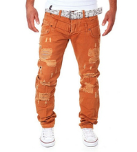 Мужские джинсы в стиле хип-хоп, повседневные рваные джинсы из хлопка высокого качества, удобные Демисезонные брюки, 2019 2024 - купить недорого