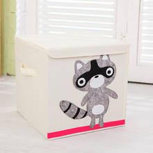 Cartoon Folding Storage Box Creative Children Toys Clothes Sundries Organizer Cute Animal Bin with Lid for Kids Fox Parrot 30*30 2024 - buy cheap