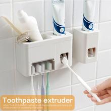 Nuevo dispensador automático de pasta de dientes, conjunto de montaje en pared, estante para cepillo de dientes, soporte para cepillo de dientes, suministros de cocina casera 2024 - compra barato