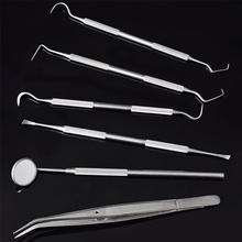 2pcs Dental Mirror Stainless Steel Dental Dentist Prepared Tool Set Probe Tooth Care Kit Instrument Tweezer Hoe Sickle Scaler 2024 - buy cheap