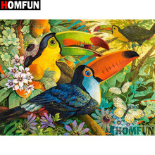 HOMFUN-pintura de diamante redondo/cuadrado completa, cuadro artesanal 5D, punto de cruz bordado de "pájaro Animal", decoración para el hogar, regalo A01008 2024 - compra barato