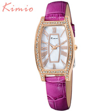 KIMIO 2016 New Femme Luxury Dress Wristwatches Oval High Quality Ladies Waterproof  Watches Leather Strap Fashion Quartz-Watch 2024 - buy cheap