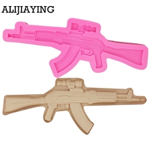 M1022 Gun shape 3D chocolate Moulds DIY Automatic rifle fondant cake decorating tools silicone mold kitchen baking utensils 2024 - buy cheap