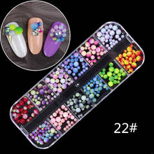 12 Color/Box Nail Crystal Colorful Jelly Rhinestones 3D Nail Art Decor Glitter Gems Stones Manicure DIY Set Flatback Beads 2024 - buy cheap