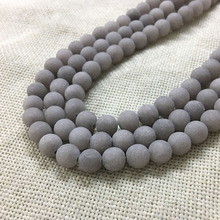 4mm 8mm grey strand matte natural stone men bracelet jewelry findings dull polish spacers loose beads necklace earring charms 2024 - buy cheap