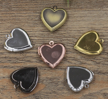 22mm 10pcs Heart Photo Frame Locket Box,Bronze/Silver/Gold/Black Pendant European style Craft,Jewelry Finding Pendant 2024 - buy cheap