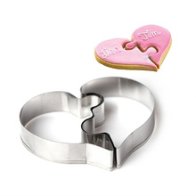 APRICOT Love Puzzle Cookie Cutter 3D Stainless Steel Wedding Fondant Cake Decorating Tools DIY Pastry Biscuit Baking Molds 2024 - buy cheap