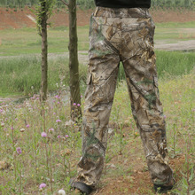 Мужские дышащие хлопковые бионические камуфляжные охотничьи брюки, длинные брюки для походов, кемпинга, рыбалки 2024 - купить недорого