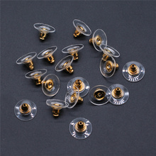 Pendientes de tuerca dorados y plateados, topes traseros, accesorios de joyería DIY, 200 Uds., 6x10mm 2024 - compra barato