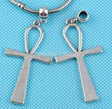 Vintage Silver  Connectors Ankh Jesus Cross Origami Plane  Eiffel Tower Flower Bail Charms Pendant For Jewelry Bracelet Gifts 2024 - buy cheap