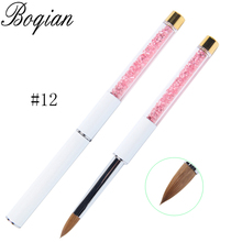 BQAN профессиональная #12 1 шт. кисть для ногтей акриловая колонковая соболиная кисть 3D Ручка для рисования кисть для маникюра 2024 - купить недорого