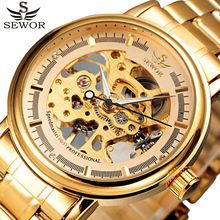 SEWOR Skeleton Watch Full Stainless Steel Mechanical Watch Men Watch Top Brand Luxury Clock Male Wristwatch 2024 - buy cheap