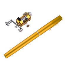 1pc Mini Portable Aluminum Alloy Pocket Pen Shape Fish Fishing Rod Pole With Reel Dropshipping 2024 - buy cheap