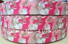 Q&N ribbon wholesale/OEM 7/8inch Pink Camo Print Grosgrain Ribbon Webbing 50yds/roll Free Shipping 2024 - buy cheap