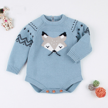 Infant Boys Girls Rompers Autumn Winter Baby Long-sleeved Christmas Knitted Junpsuit Newborn Fox Cotton Sweater 2024 - buy cheap