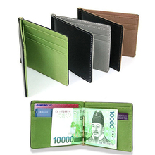 New Fashion Simple Designer Men Money Clip Wallets With Metal Clamp Women Slim Leather Purse Bank Card Slots Cash Holder For Man 2024 - buy cheap