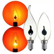 Винтажная лампа накаливания C35 E14 3 Вт ретро люстра огненная Свеча лампа Эдисона свеча пламя пузырь 2024 - купить недорого