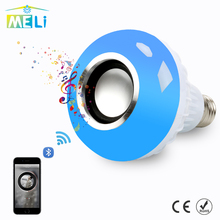E27 LED Lamp 12W RGB Bluetooth Speaker Music Bulb Lampada Dimmable Wireless Colorful LED Bulb Light with 24 Keys Remote Control 2024 - buy cheap