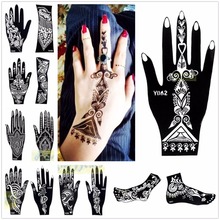 1pc Large Mehndi Henna Glitter Temporary Tattoo Stencil Paper Template Women Leg Arm Foot Hand Body Art  Paint Airbrush Paste 2024 - buy cheap