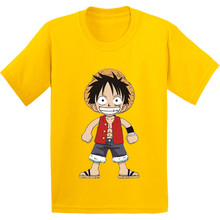 100% Cotton,Anime One Piece Lufy Pattern Kids T shirt Baby Cartoon Funny Clothes Boys/Girls Short Sleeve T-shirt,GKT245 2024 - buy cheap