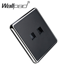 TEL DATA Socket Wallpad Chrome Frame Black RJ11 + RJ45 Telephone Eternet Outlet Wall Socket 2024 - buy cheap