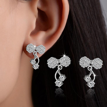 Elegant Fine Ear Stud Jewelry Full Clear Crystal Stud Earrings Fashion Cubic Zircon Wedding Earring Brand 2024 - buy cheap