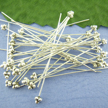 150Pcs Silver Tone 3D Hat Metal Head Pins Jewelry Findings Component 60mmx0.7mm 2024 - buy cheap
