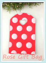 Sacos de plástico vermelhos com pontos brancos para presentes, sacos de compras fofos de 13x21cm 2024 - compre barato