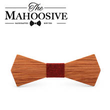 Mahoosive Fashion Wood Bow Ties for Mens Wedding Suits Wooden Bow Tie Butterfly Shape Bowknots Gravatas Slim Cravat Jewelry 2024 - buy cheap