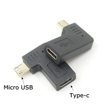 Левый и правый угловой 90 градусов Micro USB штекер к Type C USB 3,1 type-c гнездовой локоть адаптер конвертер Разъем для телефона планшета 2024 - купить недорого
