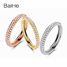 BAIHE-anillo de oro amarillo sólido de 14K (AU417), diamantes naturales redondos de 0,2 CT H/SI, joyería fina de compromiso para mujer, regalo de diamante 2024 - compra barato