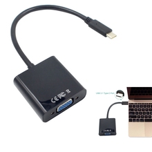 USB-C USB3.1 Type C для адаптера кабеля VGA штекер для VGA разъем мама конвертер для передачи видео 1080P для 12 дюймов 2024 - купить недорого