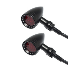 Lente roja de 20 LED NEGRO, dos tiras, señal de giro, luz de freno, luz trasera, motocicleta para Honda Yamaha Suzuki Universal 2024 - compra barato