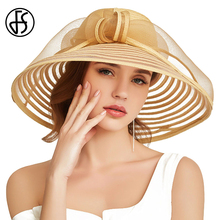 Chapéu de verão feminino, elegante, dobrável, com lacinho, chapéus de palha, azul, branco, aba larga, redondo, sol, praia, fs 2020 2024 - compre barato