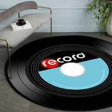 Fashion Europe Vinyl Record Pattern Mat Creative Round Rug Retro Black Printed Carpet Study Room Area Rugs Home Decor Carpets 2024 - buy cheap